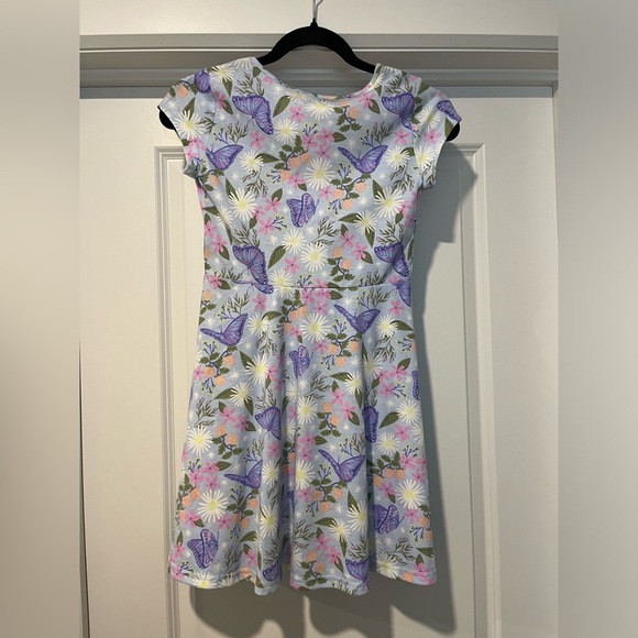 The children’s place short sleeve floral and butterfly midi dress , size 10-12 - Picture 3 of 5